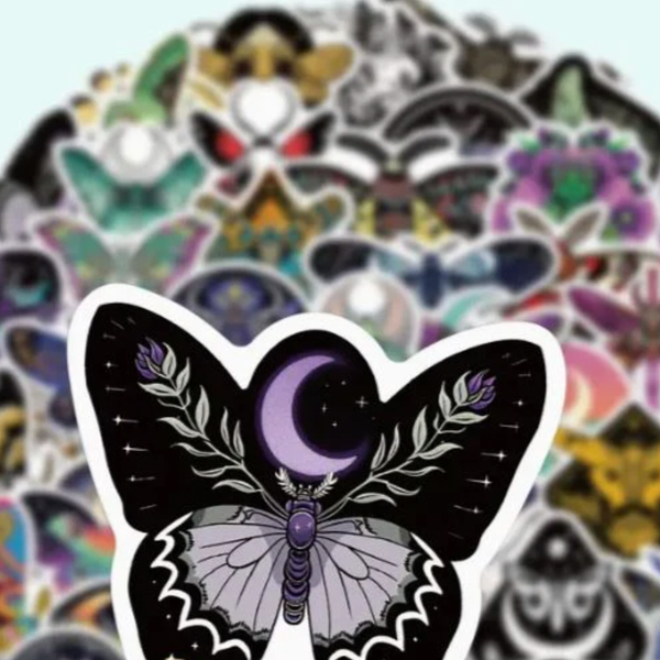 Sticker Set: Moon Moths (50 stickers)