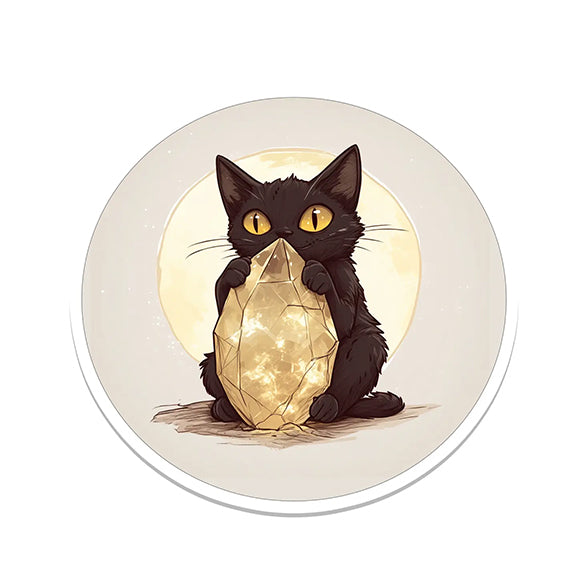 Vinyl Sticker: Cat and Moonstone