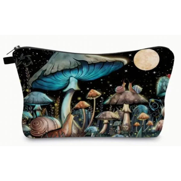 Zipper Pouch: Blue Mushroom