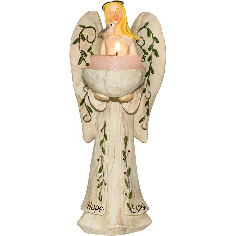 Polyresin T- lite Holder Hope Angel