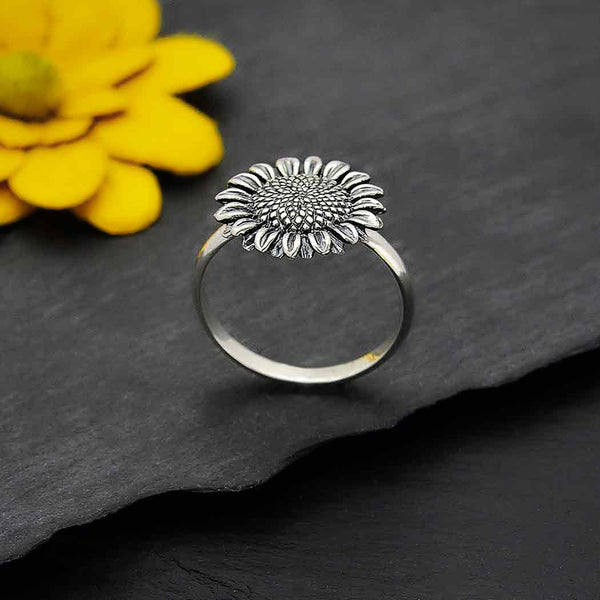 Ring sunflower sterling silver