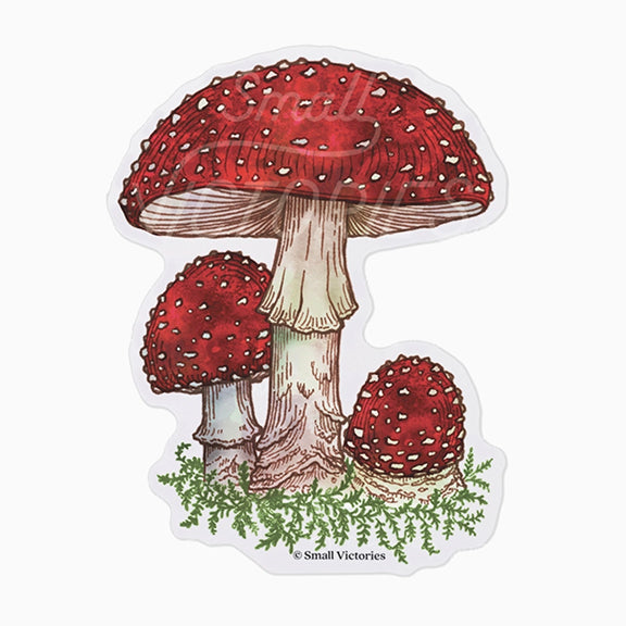 Eco-Sticker: Fly Agaric Mushroom