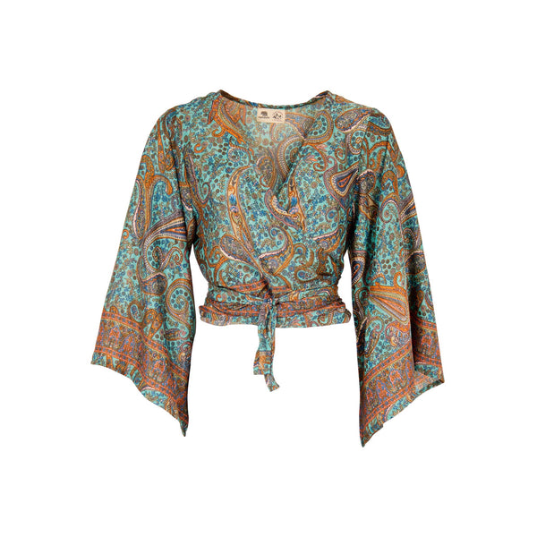Recycled Sari Wrap Top