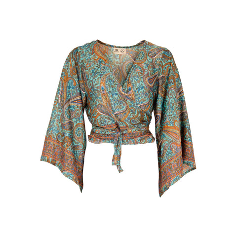 Recycled Sari Wrap Top