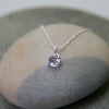 Birthstone necklace claw setting FEBRUARY sterling silver