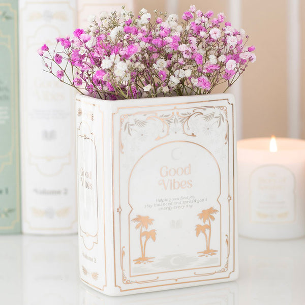 White Book Shaped Ceramic Vase