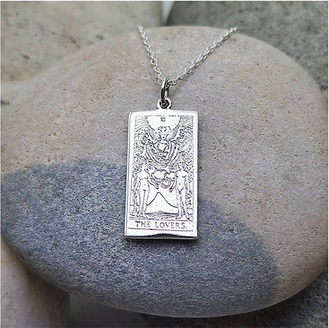 Collier Tarot Les Amoureux Argent Massif