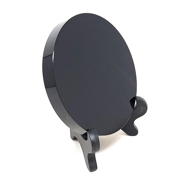 Obsidian Scrying Mirror 10 cm w/ Stand