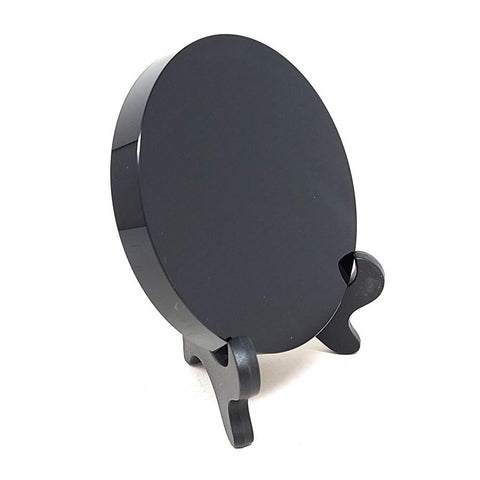 Obsidian Scrying Mirror 10 cm w/ Stand