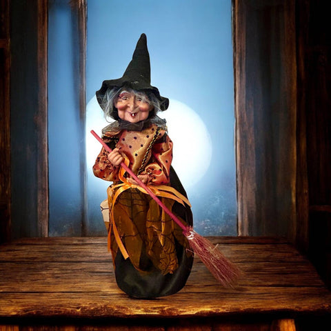 Decorative Kitchen Witch - Vexie (orange)
