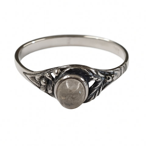 Ring labradorite ornate band sterling silver