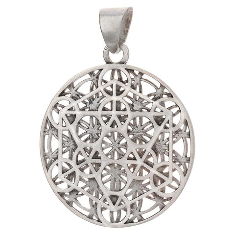 Pendant flower of life/metatrons cube sterling silver