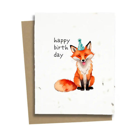 Plantable Greeting Card: Fox Birthday