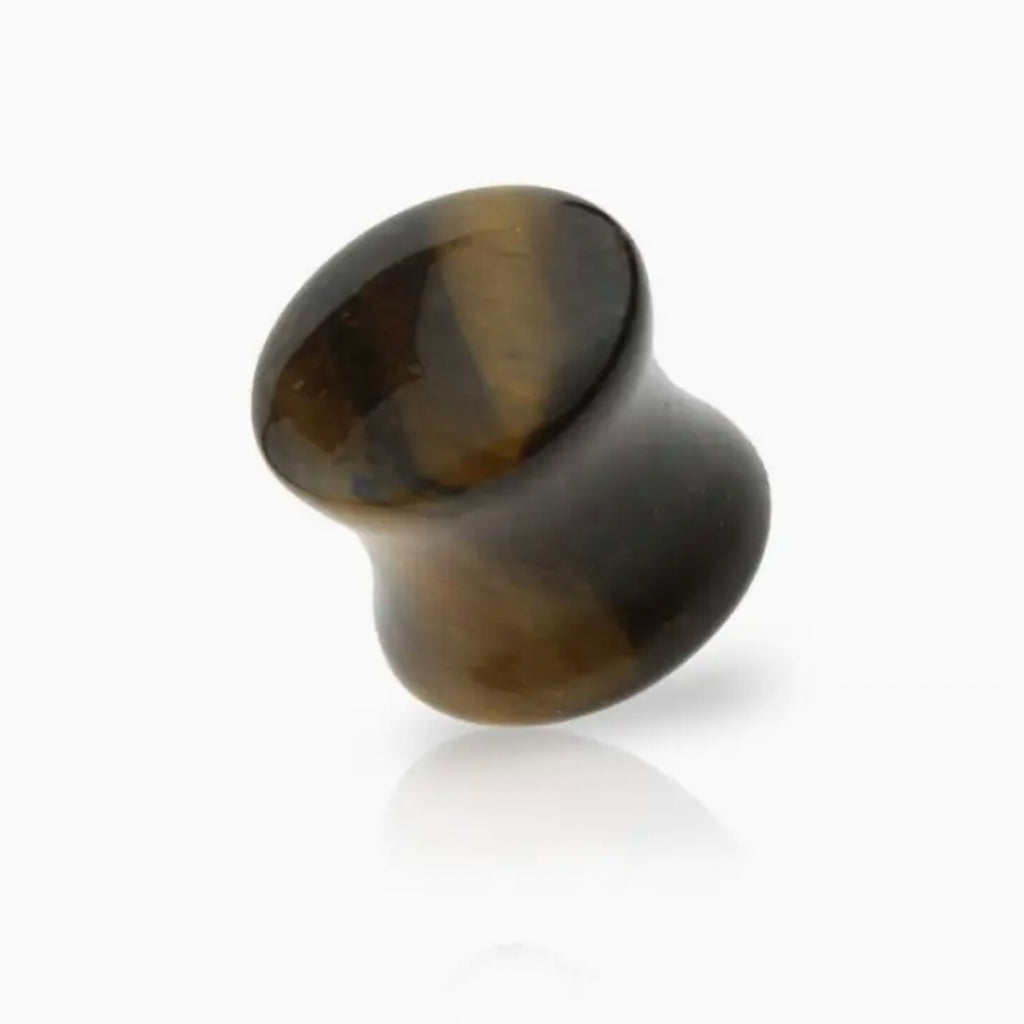 Saddle Plug 10mm Semi Precious Tiger Eye Stone (1  piece)