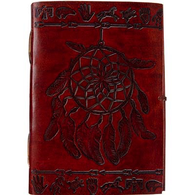 Leather journal dreamcatcher 5x7”