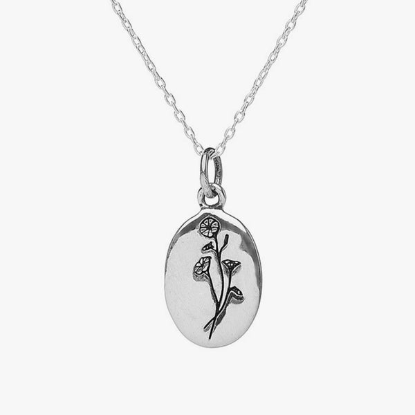 Birth Flower Necklace: October sterling silver