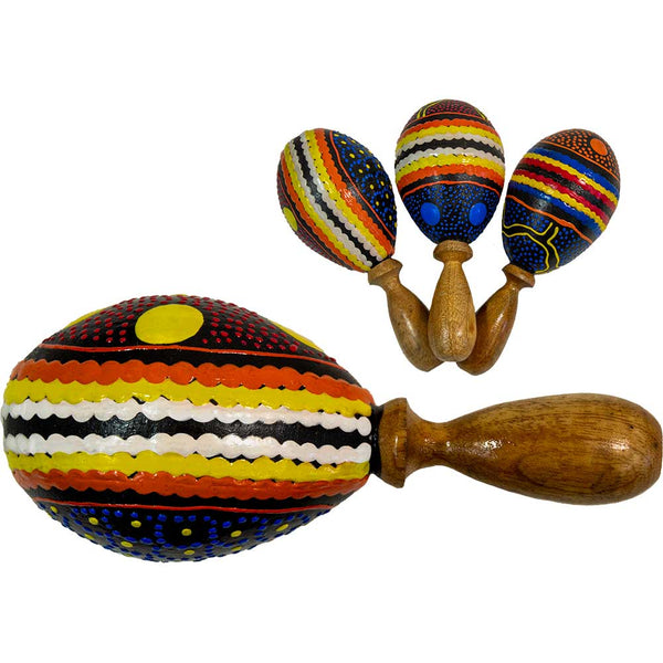 Maraca - Hand Painted Dot Design - assorted colours - small (1 maraca)