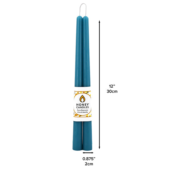 Honey Candles Taper Pair - Glacier Teal