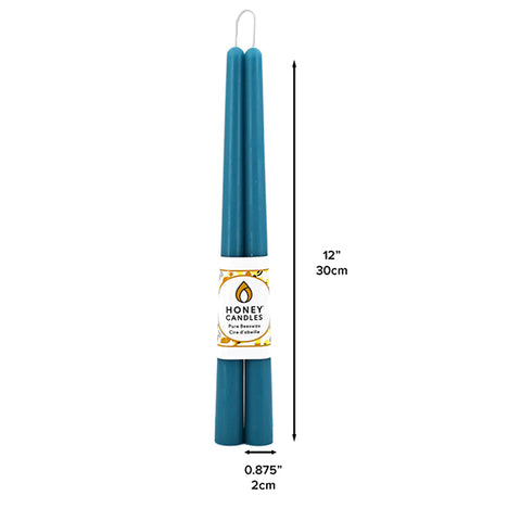 Honey Candles Taper Pair - Glacier Teal