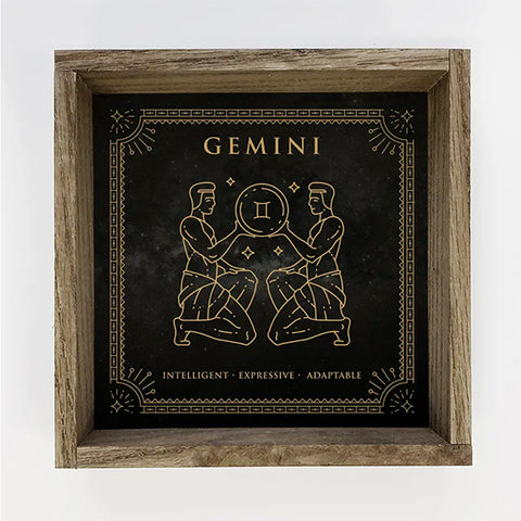 Zodiac Horoscope Sign Canvas/Wood Wall Art - Gemini