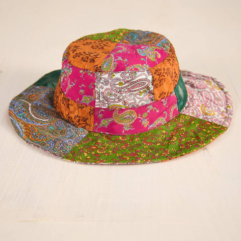 Recyled Sari Patchwork Hat assorted colours