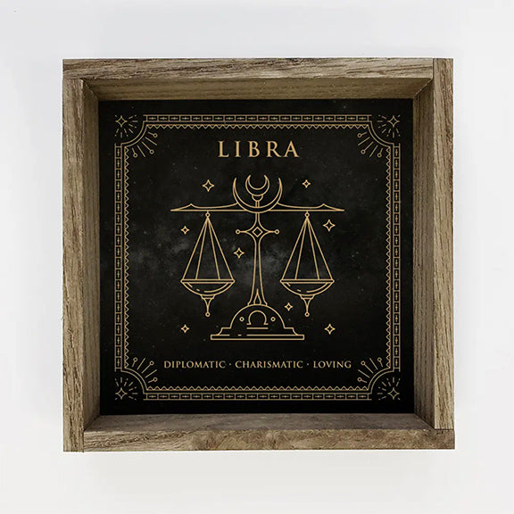 Zodiac Horoscope Sign Canvas/Wood Wall Art - Libra