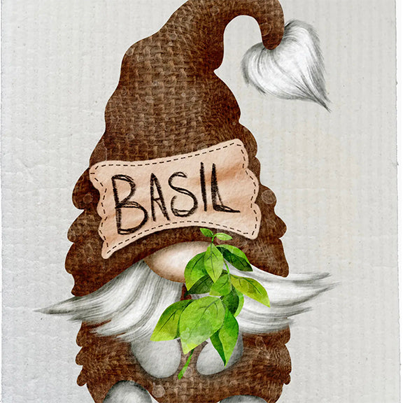 Dish Cloth Gnome herbs basil