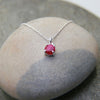 Birthstone necklace claw setting JULY sterling silver