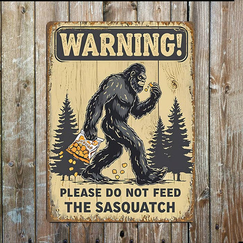 Metal Sign: Warning Sasquatch