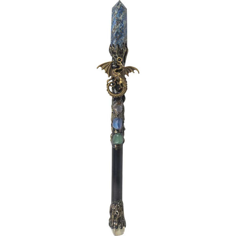 Wand - Lapis Lazuli Point w/ Dragon