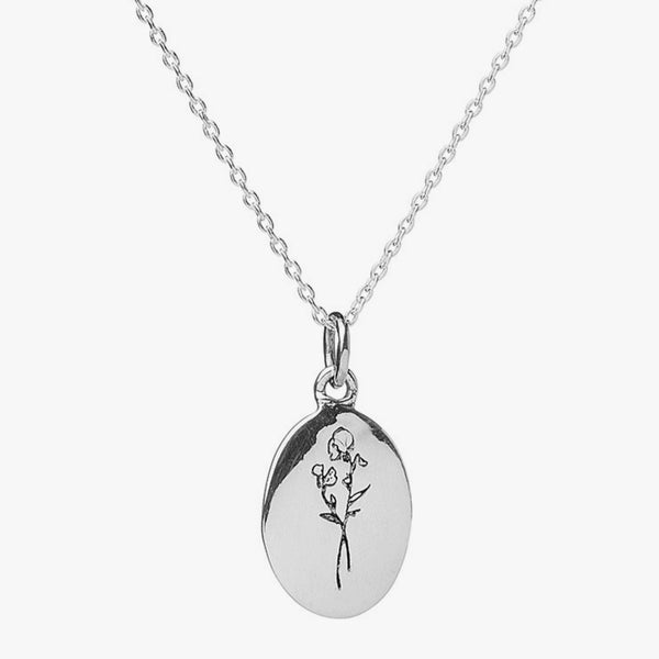 Birth Flower Necklace: September sterling silver