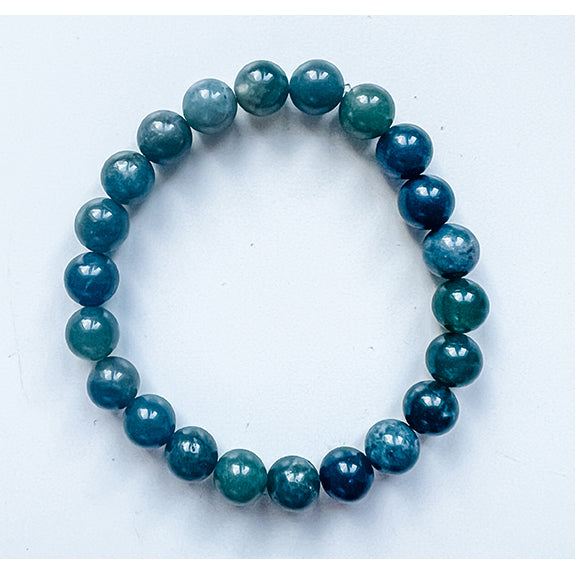 Bracelet 8mm moss agate bead