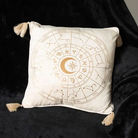 Astrology Wheel Cushion Off White 35cm square