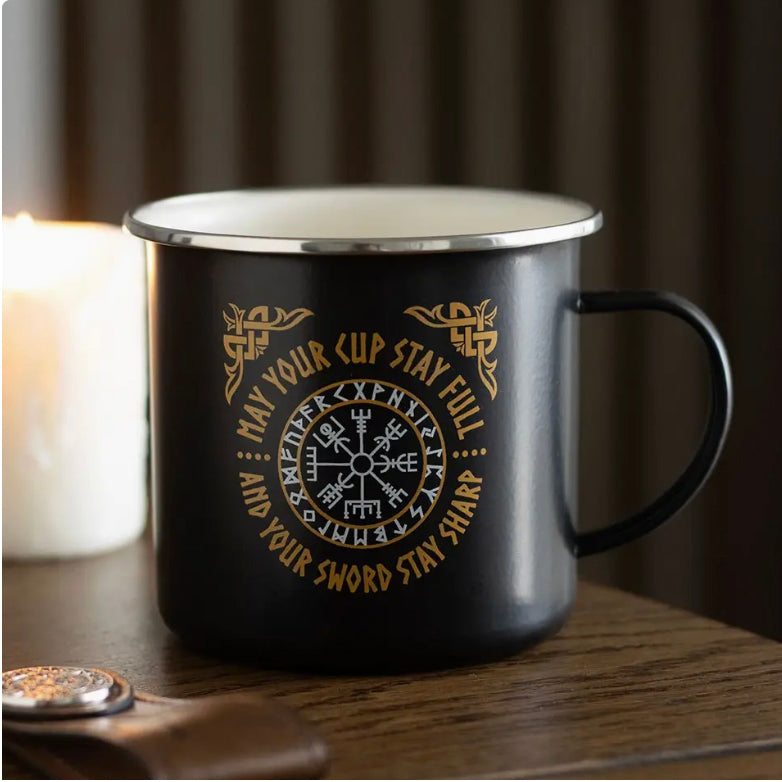 Viking Compass Enamel Mug