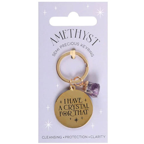 Gold Crystal Key Chain: Amethyst