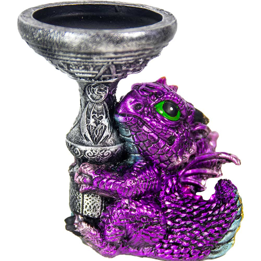 Resin T- Lite holder - baby dragon purple