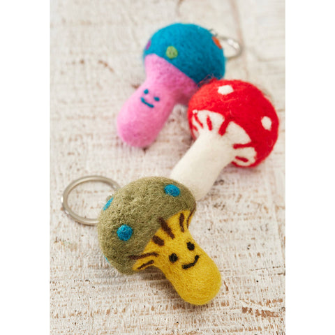 Felt Mushroom Keyring