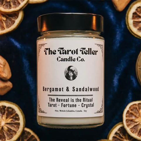 Premium Tarot Reveal Candle: Bergamot & Sandalwood