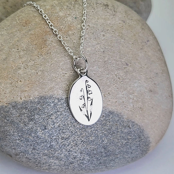 Collier Fleur de Naissance : Mai argent sterling