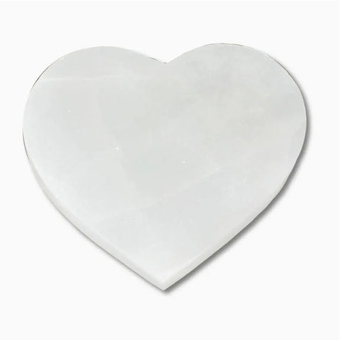 Selenite charging plate 10cm - Heart