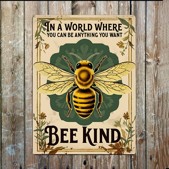 Metal Sign: Bee Kind