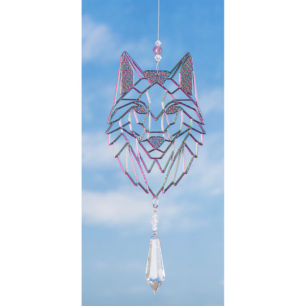 Sun catcher Large Wolf Head - galaxy