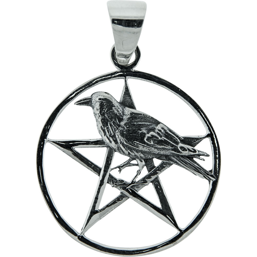 Pendant Raven in Pentacle sterling silver
