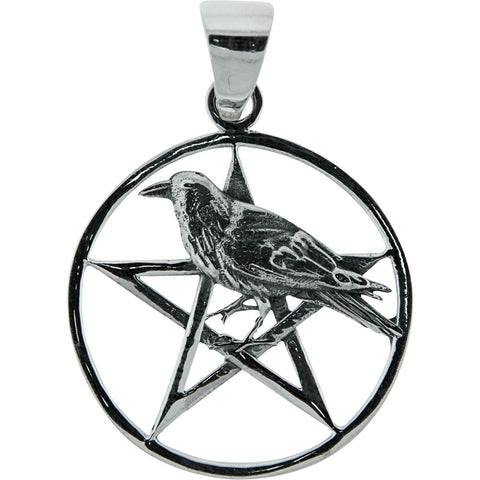 Pendant Raven in Pentacle sterling silver