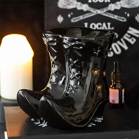 Oil Burner Black Witch Boots