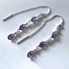 Earring amethyst drop treader sterling silver