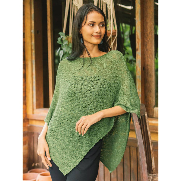 Poncho Double Knit Popcorn - Green