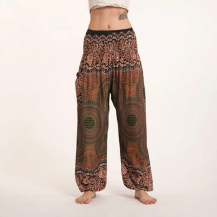 Harem Pant Geometric Olive Unisex