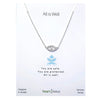 Necklace carded evil eye cubic zirconia sterling silver