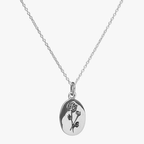 Birth Flower Necklace: February sterling silver